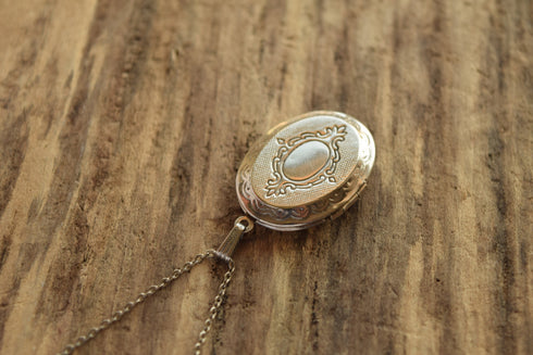 Silver Oval Locket Necklace